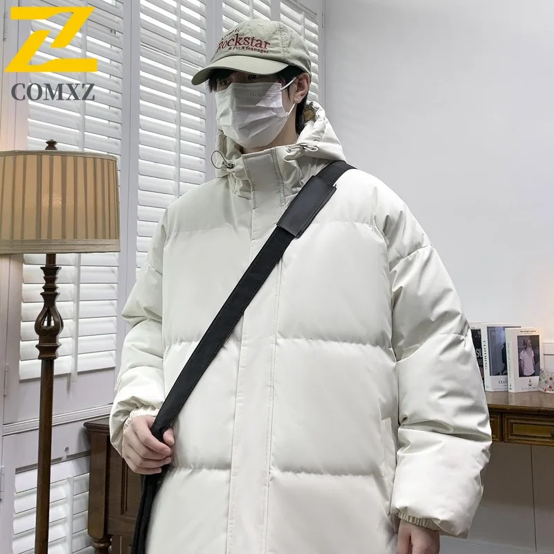 COMXZ New Men Hooded Cotton Coat Winter Thickened Thermal Padded Jacket Big Size Waterproof Windproof outdoor sports Puffer Coat