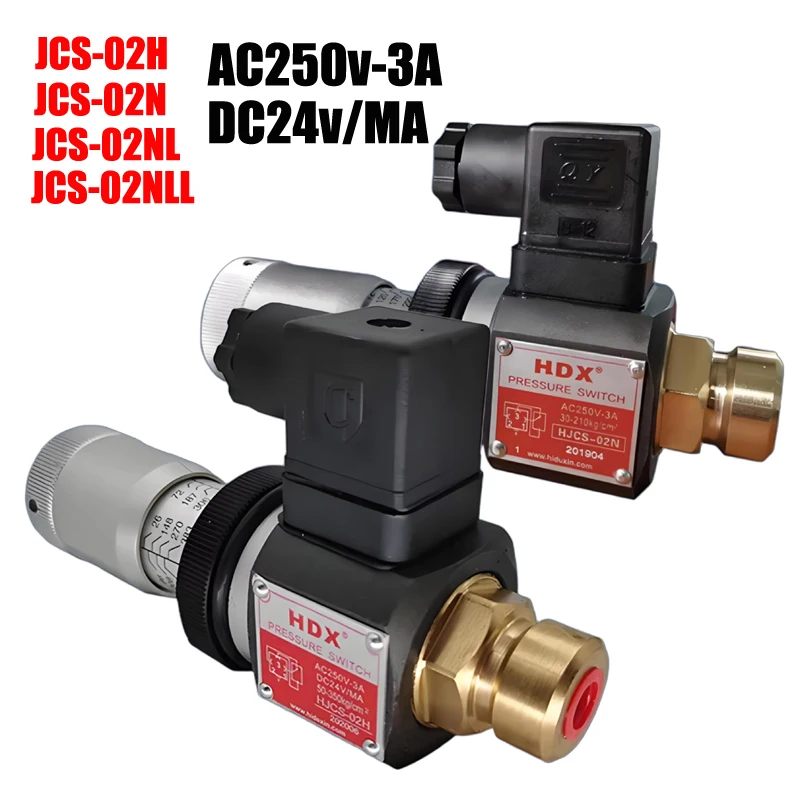 JCS-02H JCS-02N JCS-02NL JCS-02NLL Pressure Relay Hydraulic Adjustable oil Pressure Switch 1/4 pt thread