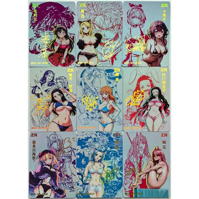 40PC/Set Anime Goddess Story DIY Laser ZR Flash Card Hatsune Miku Tsunade Nami Toys for boys Collectible Cards Birthday Present