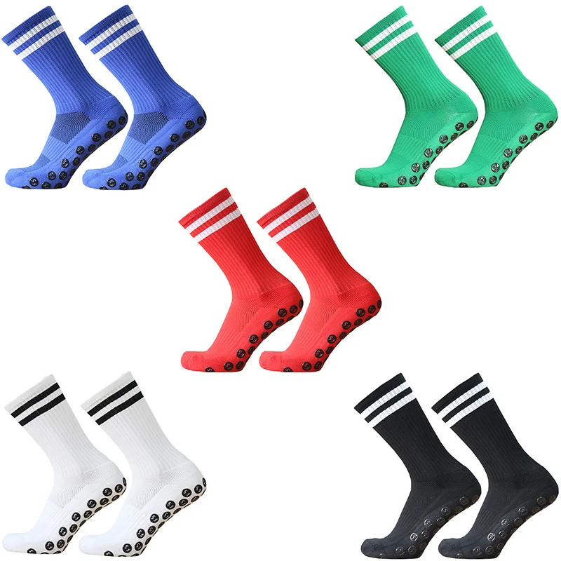 

Outdoor men's and women's striped sports socks, anti slip and casual silicone football socks