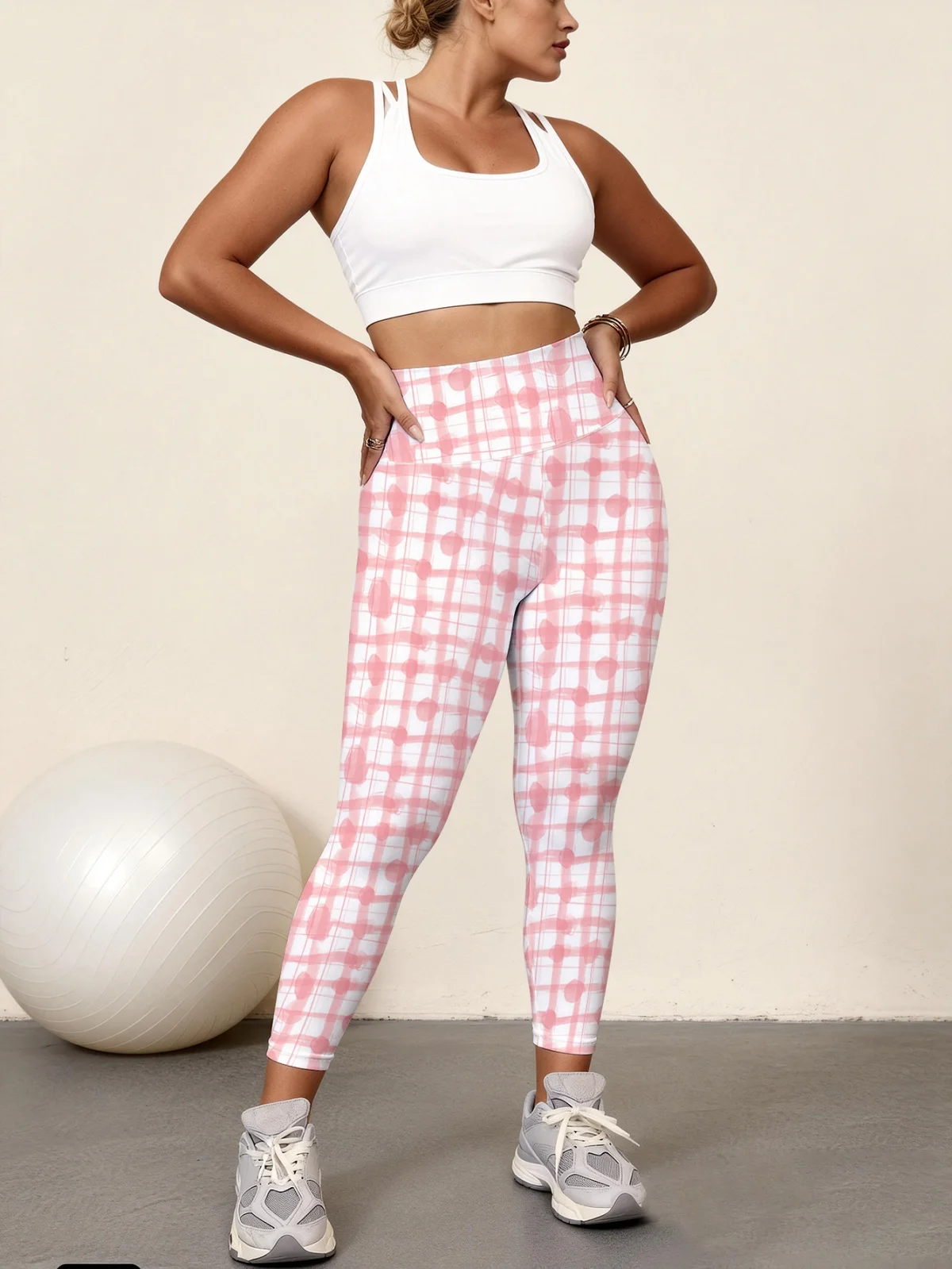 

Женские брюки для йоги с высокой талией и принтом в акварельном стиле с точечным узором, высокоэластичные быстросохнущие спортивные леггинсы, для занятий фитнесом