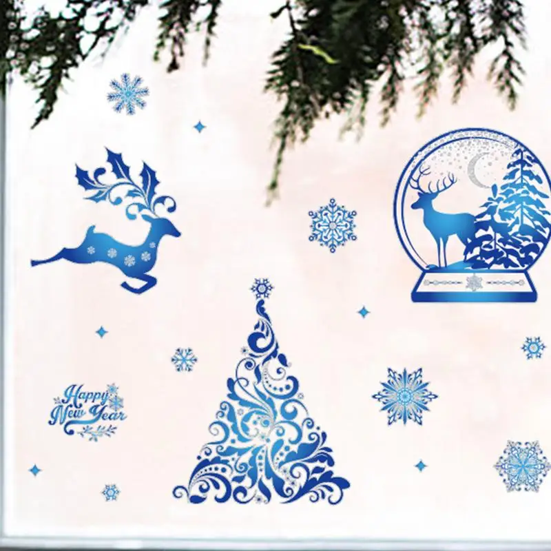 Natal estática janela decorações adesivos, decalques reutilizáveis, 4x