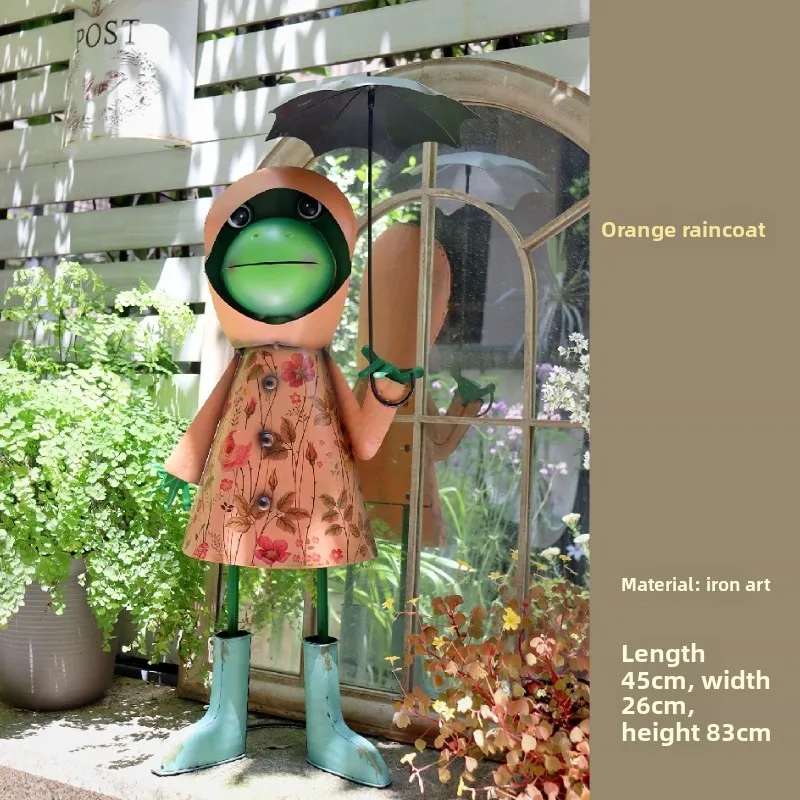 

Милая скульптура животного ручной работы из железа, причудливая садовая фигурка, уличная металлическая статуэтка кролика, деревенское украшение для двора и дома