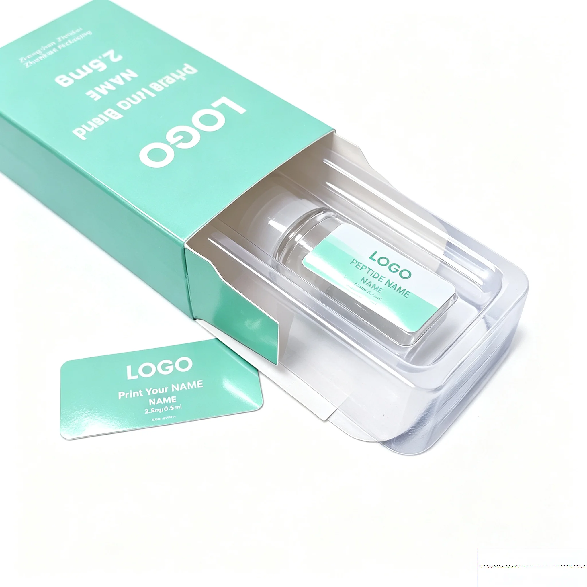 Multi Size Custom Peptide Packaging Set Fit 3ml 5ml 10ml Vials Color Cartons Self Adhesive Stickers For Beauty Fitness Supplemen