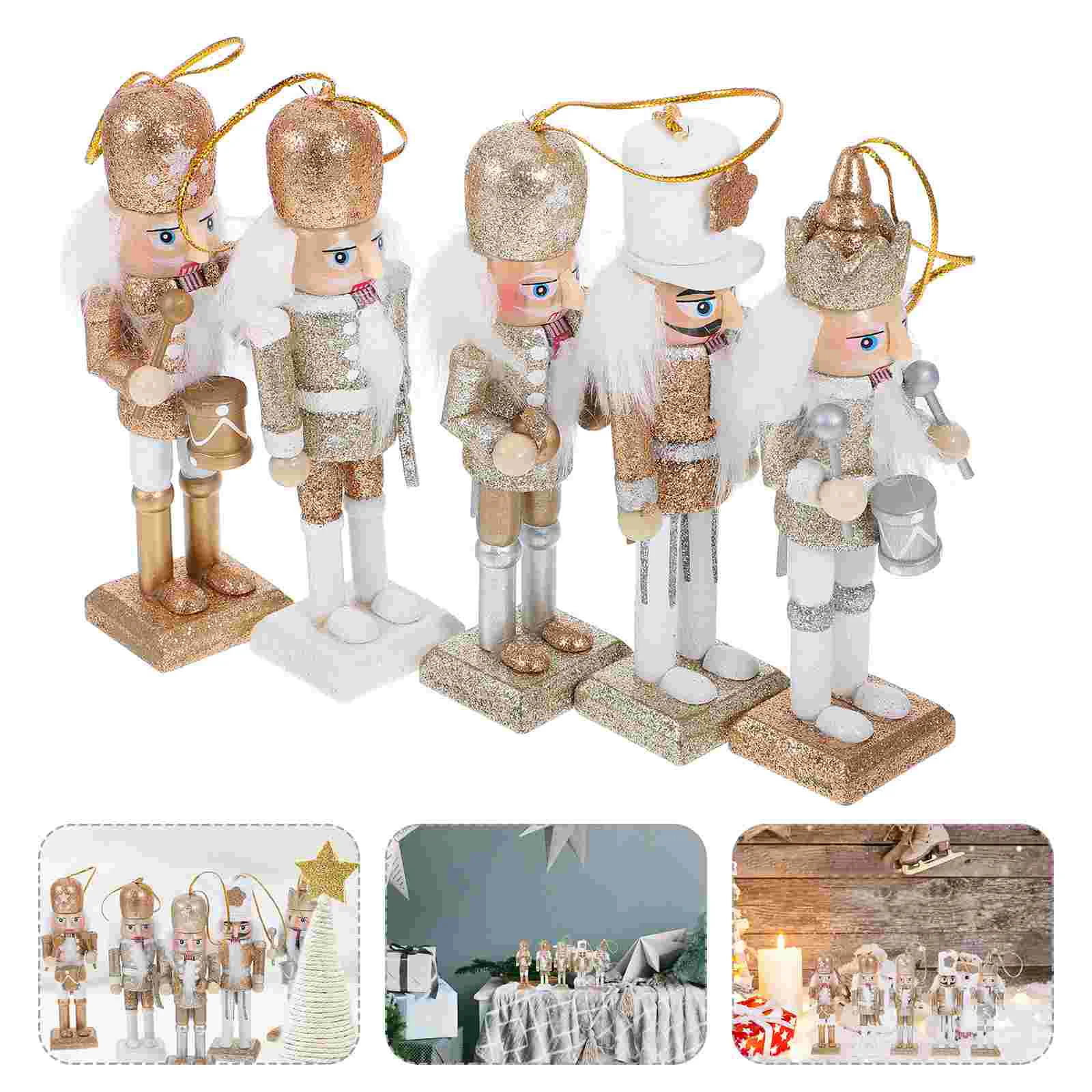 

Christmas Nutcrackers Desktop Hanging Pendant Decoration Tabletop Centerpiece Creative Wooden Ornament