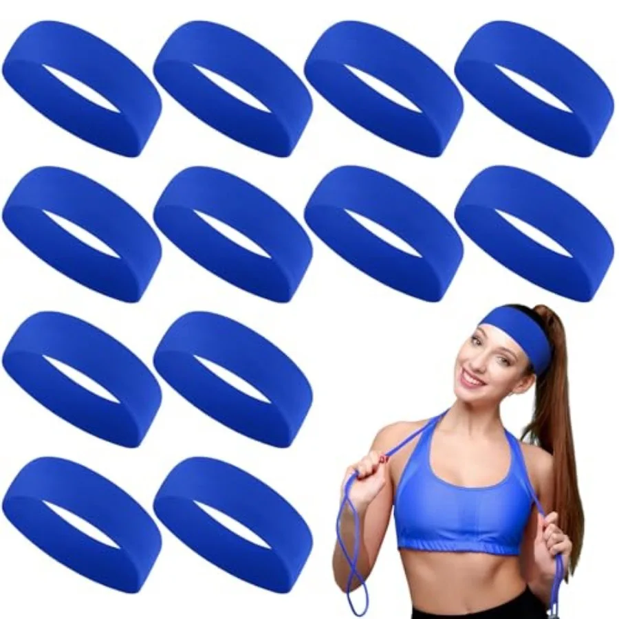 

12 Pack Sport Headbands for Women Elastic Soft Fabric Hair Bands Sweatbands for Yoga Gym Running Workouts Daily Use