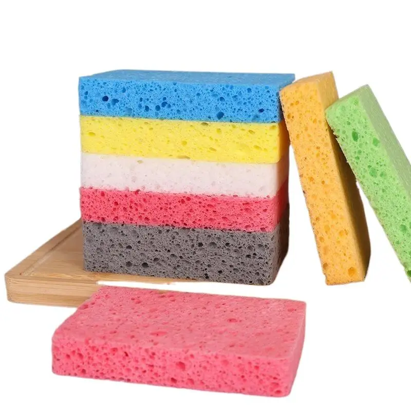 Thickened Wood Pulp Cotton Dishwashing Sponge Cloth Scouring Pad Absorbent Sponge Dishwashing Wipe