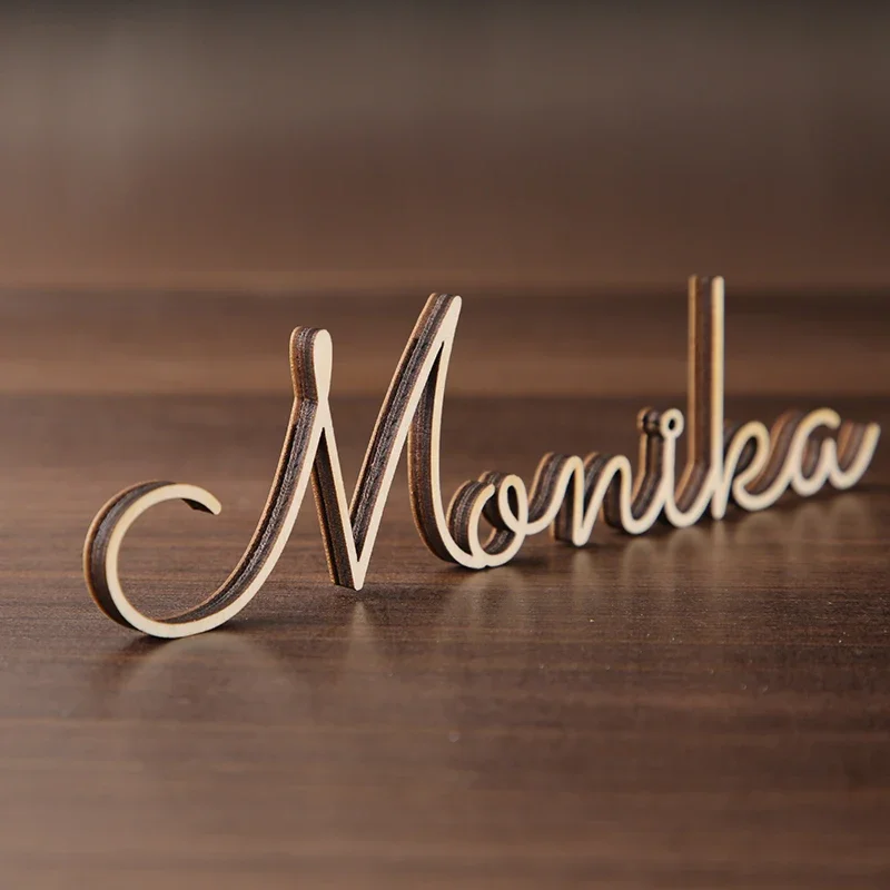 

Personalized Laser Cut Wedding Place Cards with Guest Names - Bride and Groom Table Signs & Place Settings.