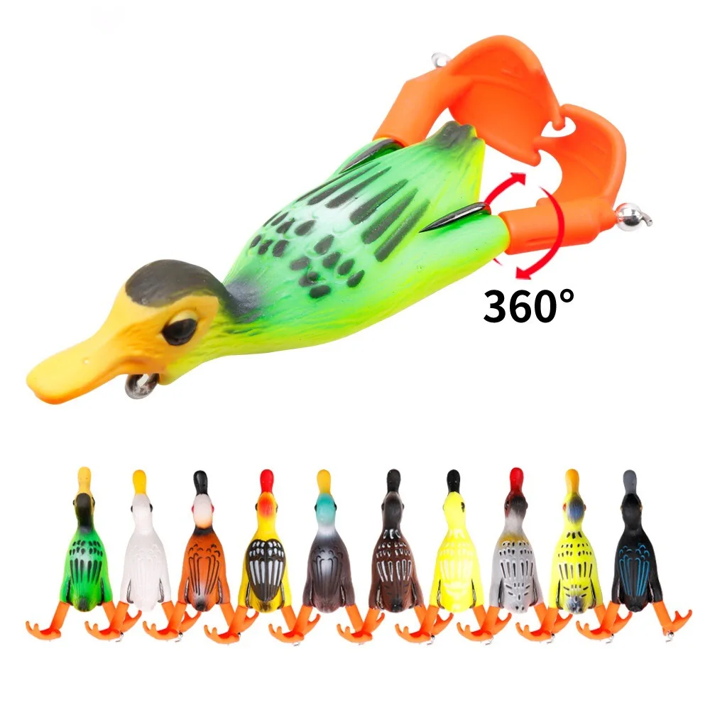 

1Pcs Propeller flipper duck Fishing Lure Ducking Fishing Frog Lure 12g 3D Eyes Day Baits Bass Artificial Bait Duckling