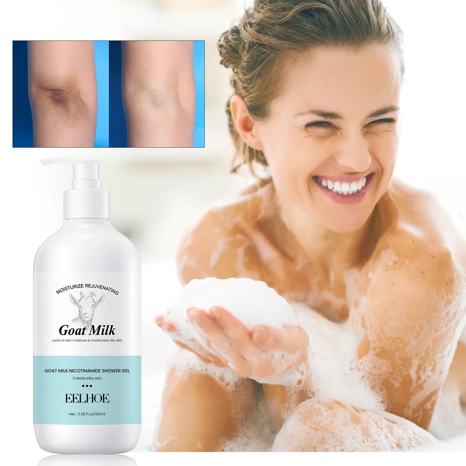 Whitening Shower Gel Armpit Lightening Elbow Knees Melanin Dead Skin Removal Exfoliating Deep Cleansing Smooth Milk Body Lotion