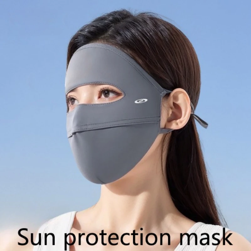 Verstecken Sie das Atemloch, Sonnenschutzmaske, Vollgesichtsmaske, Eisseide, kühl, UV-Schutz, atmungsaktiver Stirnschutz, Augeneckenschleier