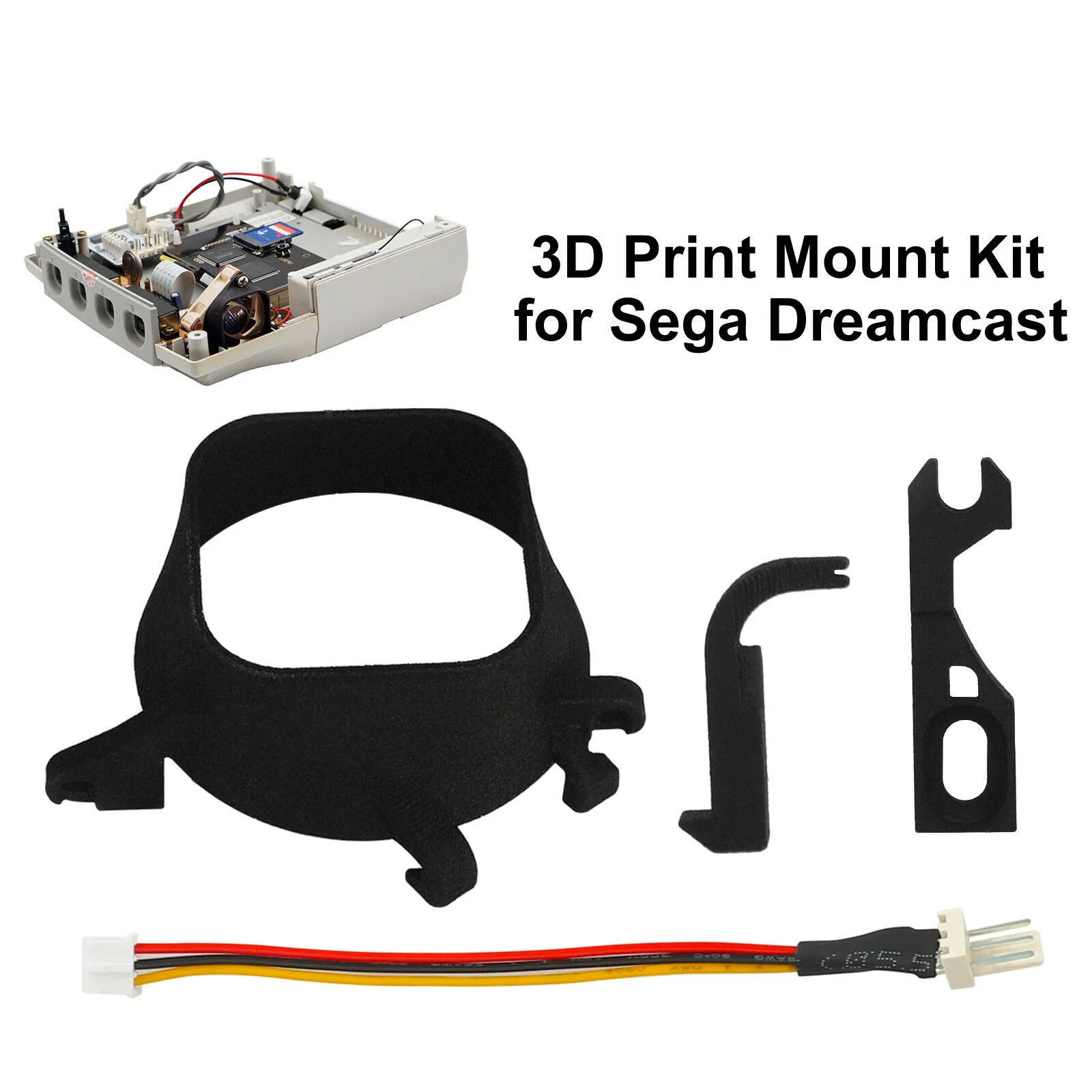 Kit de montaje de impresión 3D para consola Sega Dreamcast, accesorio de refrigeración sin escobillas, adaptador de montaje de radiador, compatible con ventilador Noctua NF-A4x10 5V