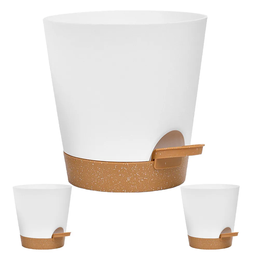 3Pcs Self Watering Planter Flower Pot Classic Indoor Outdoor Automatic Drainage Plant Nursery Pot for Succulents