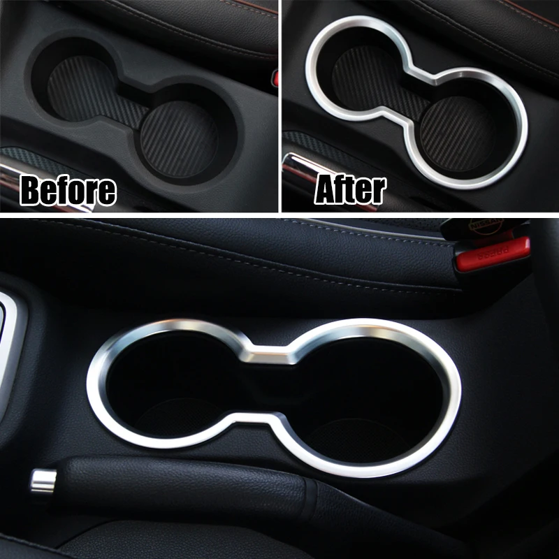 For Hyundai Creta Ix25 2015 2016-2019 Chrome Cup Drink Holder Cover Center Console Gear Trim Surround Frame Molding Garnish Matt