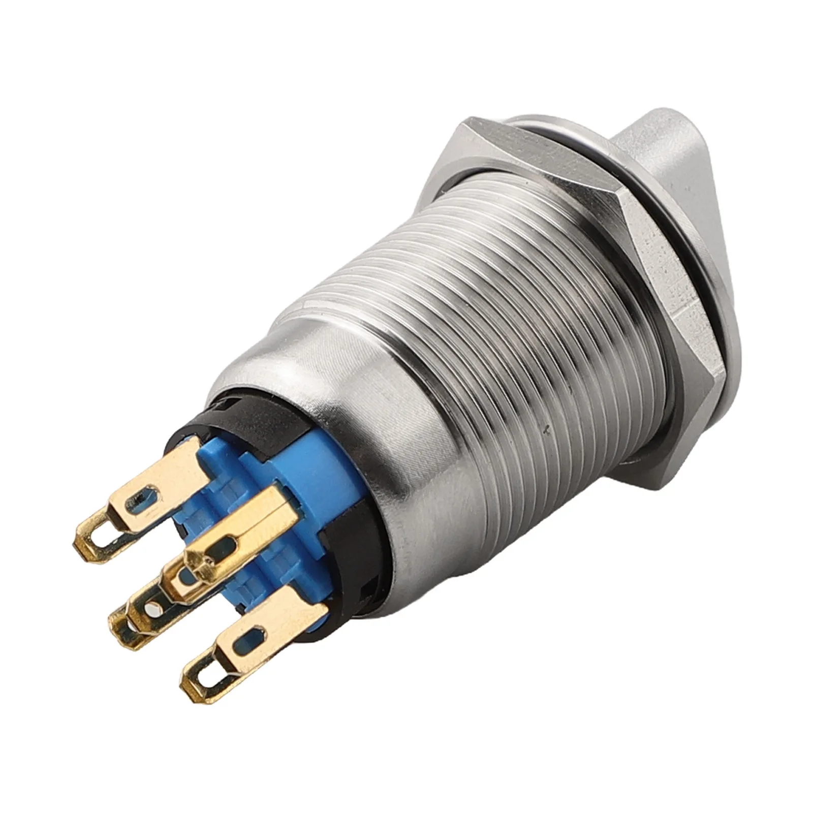 19mm Rotary Switch 3 Positions 2NO2NC 12-24V Stainless Steel Push Button With LED Light For CNC Machine And Industrial Equipment