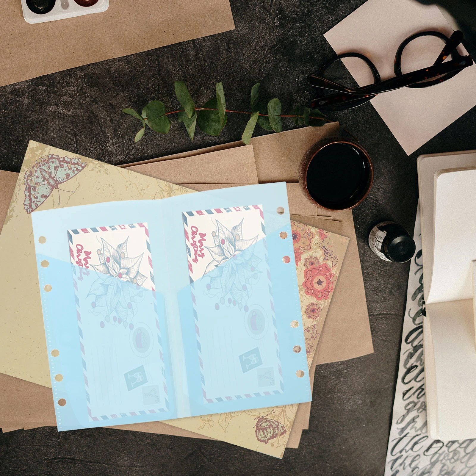 5pcs Portable Budget Binder Inserts Reusable Multi-Use Small Binder Pockets Pp Material Sticker Card Storage For Family