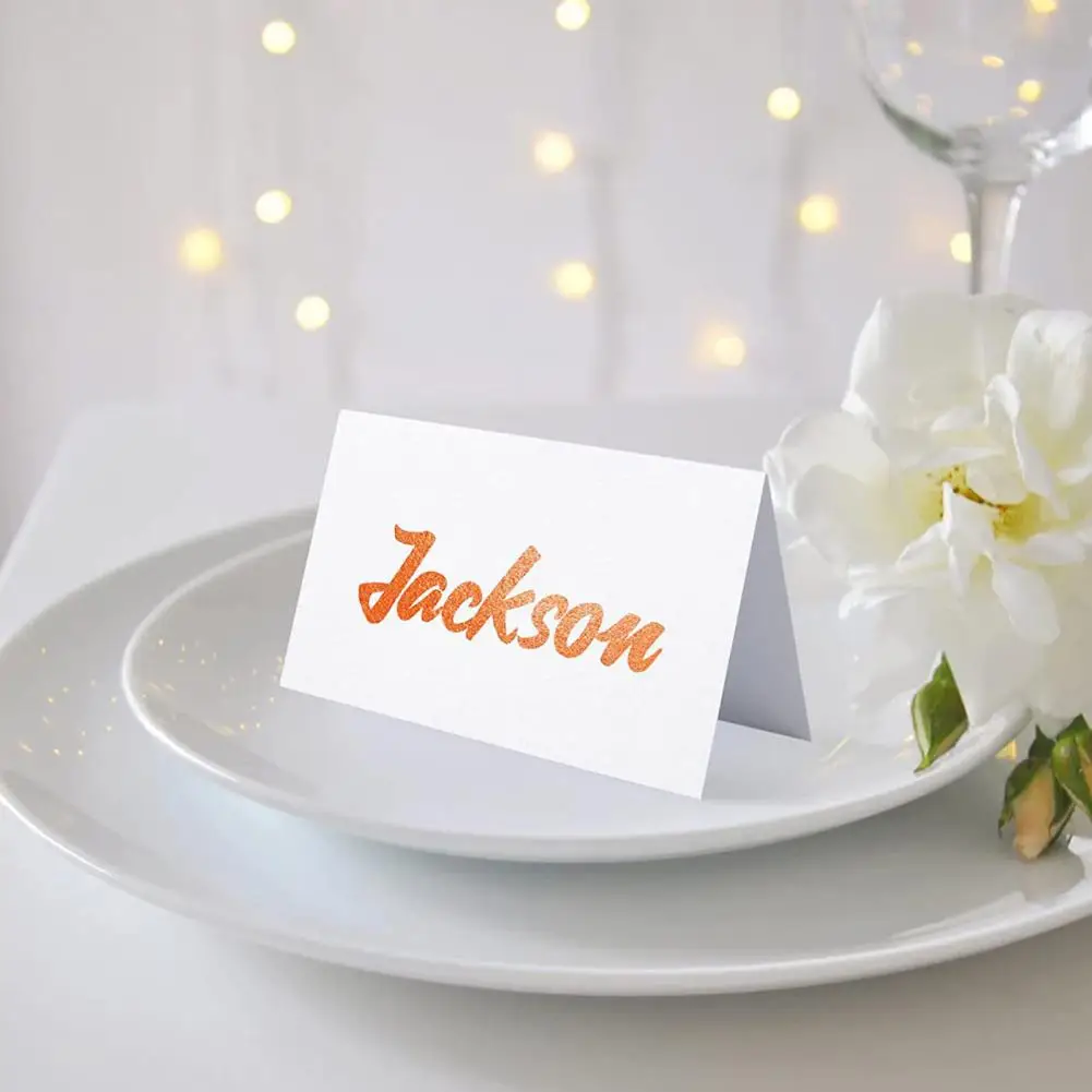 Wedding Table Insert Cards Elegant White Place Cards for Wedding Seating 50 Pack Name Cards for Parties Diy Craft for Guests