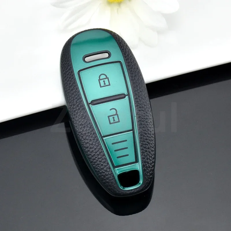 Auto Shell Fob Holder For Suzuki Vitara Swift Ignis Kizashi SX4 Baleno Ertiga 2019 TPU Leather Car Key Case Cover Accessories