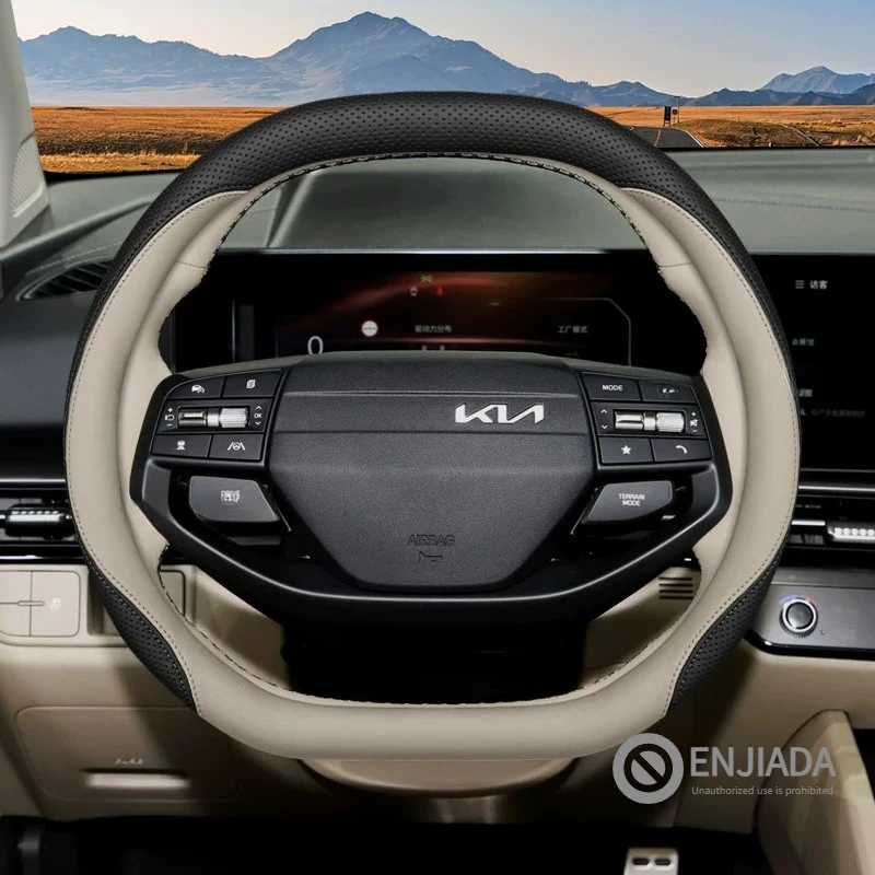 

Leather Car Steering Wheel Cover for New Kia Sportage 2025 2026 Auto Interior Accessories