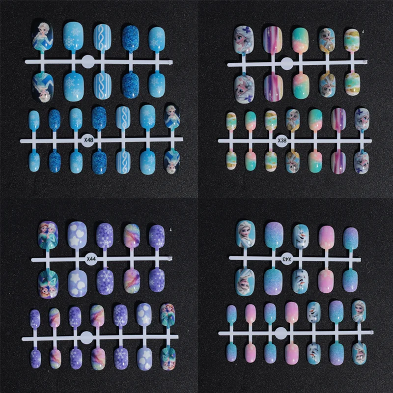 

Queen Elsa Manicure Stickers Cute Cartoon Child Anna Frozen Decorate Jewelry Girl Short Nail Art Exquisite Accessories Gift
