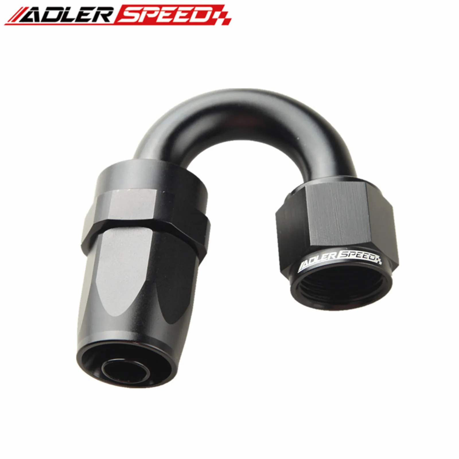 AN4/AN6/AN8/AN10/AN12/AN16/AN20 90°/180° Degree Aluminum Swivel Hose End Fitting Adapter Oil Fuel Line NPT PLUG Black