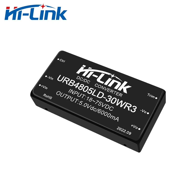 Free Shipping 2pcs/lot Hi-Link URB4805LD-30WR3 New 30W 48V to 5V 6A DC DC Converter Power Supply Intelligent Module Smart Home