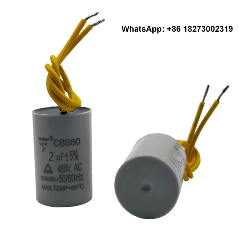 CBB60 washing machine water pump motor starting capacitor 1/1.5/2/2.5/3/3.5 UF 450V AC 220V