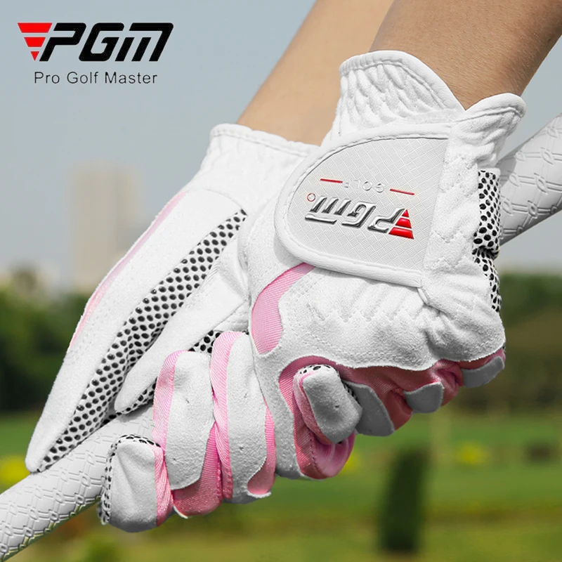 PGM 1 Pair Women Breathable Slip-resistant Golf Gloves Ladies Left Hand Right Hand Sport Gloves Palm Protection Golf Mittens