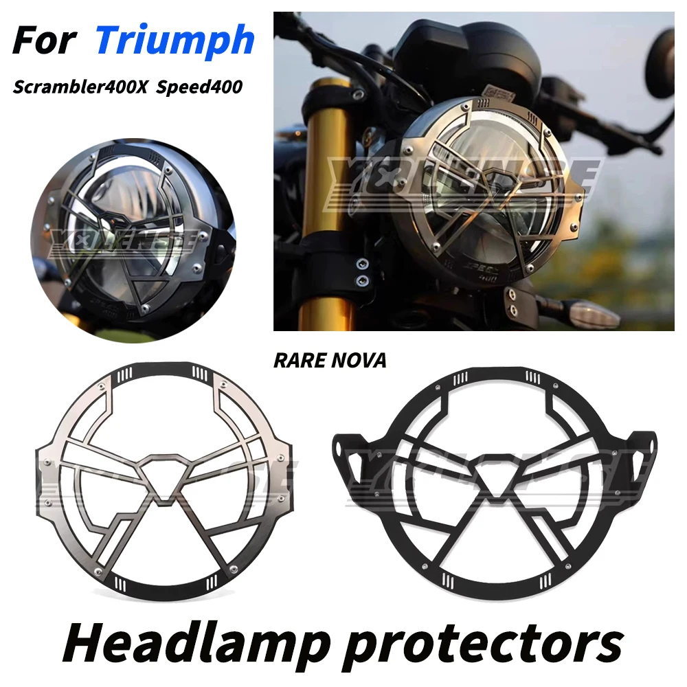 

Motorcycle headlight grille Grille Guard Cover Protection Aluminum For Triumph Speed 400 Scrambler 400X 2024