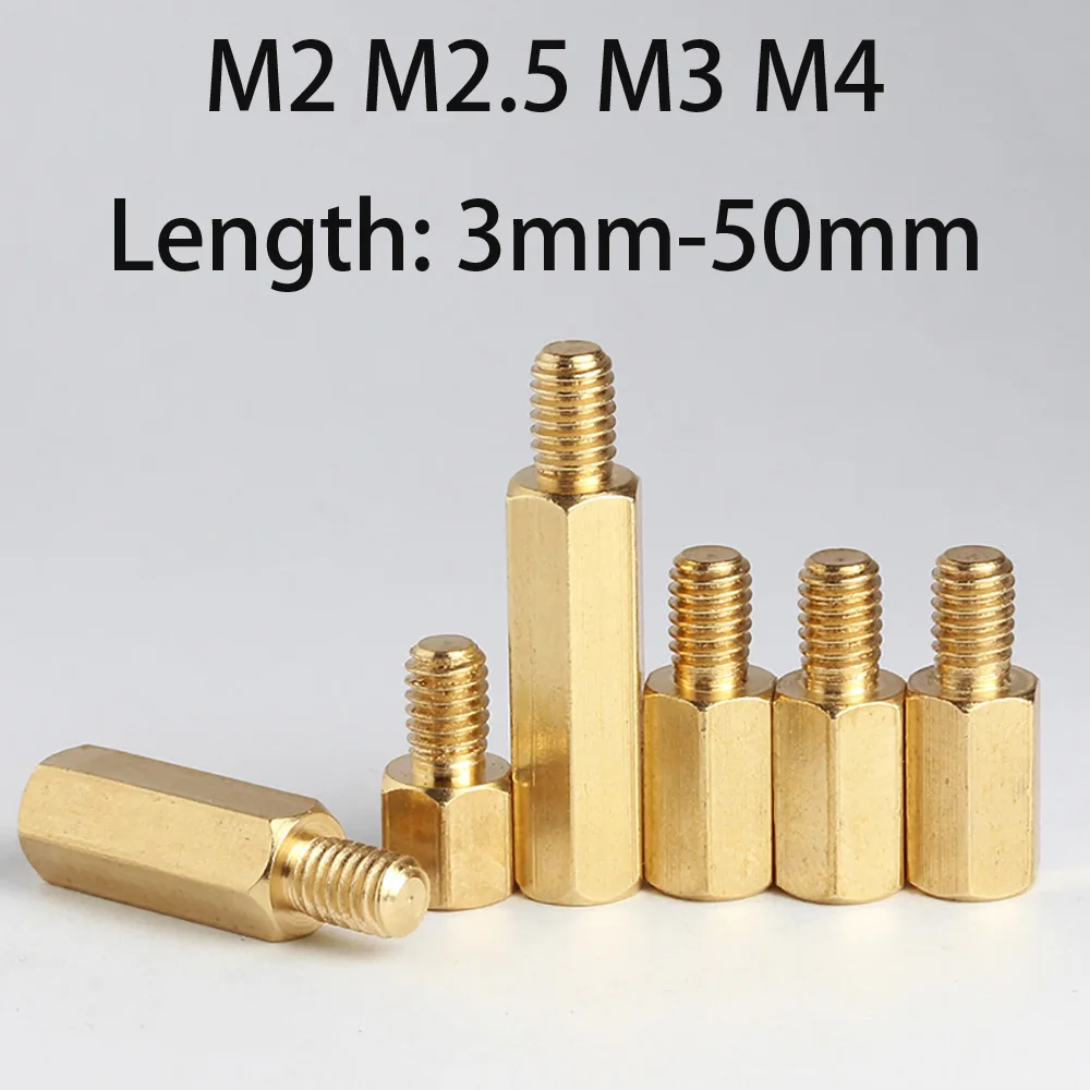 Female Male Brass Hex Standoff Spacer Screws Threaded Pillar M2 M2.5 M3 M4 PCB Computer PC Motherboard F-M Standoff Spacer Screw