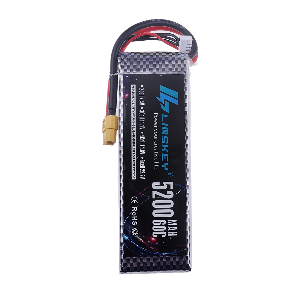 60C Max 80C 3S 11.1V 5200mAh LiPo Battery For Freestyle Drone Car Tank Buggy FPV Quadcopter Battery with XT60 XT90 EC5 Plug