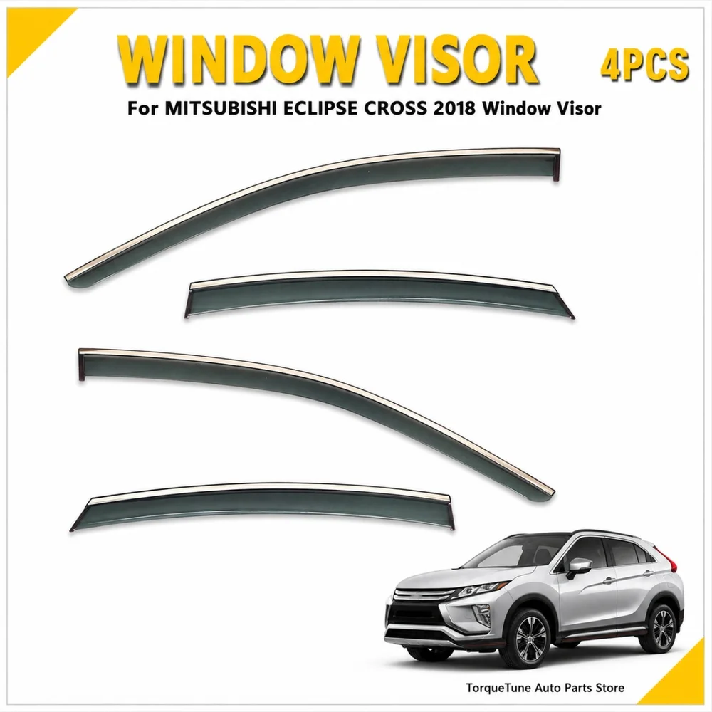 Direct Fit Rain Guard Premium Easy Installation Window Visor For MITSUBISHI ECLIPSE CROSS 2018 Vent Wind Deflector Sun Visor