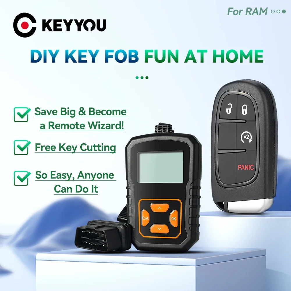 KEYYOU With OBD Programmer GQ4-54T 2/3/4/5 Buttons Remote Key For Dodge Ram 1500 2500 3500 2013 2014 2015 2016 2017 Program Key