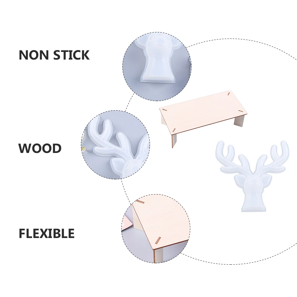 Antler Ornament Mold for Storing Bracelets Epoxy Resin Bracket Shape Design Molds Casting Wooden Crafts
