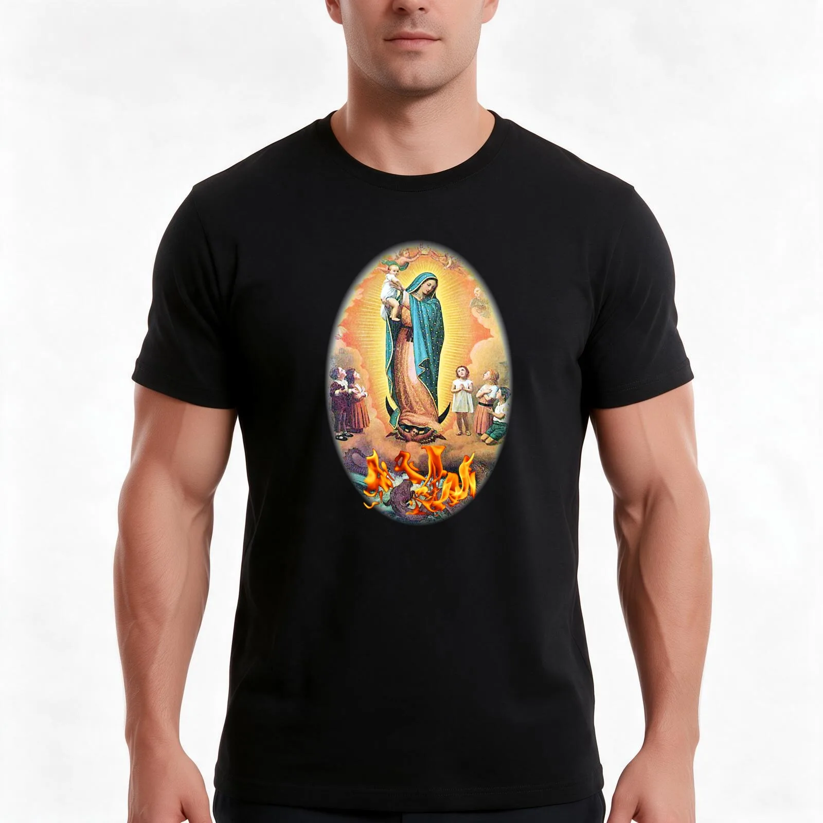 Our Lady of Guadalupe Virgen Maria Guadalupe Pro Life Anti Abortion T-Shirt, Summer Casual Cotton Tee, Oversized Streetwear Tops