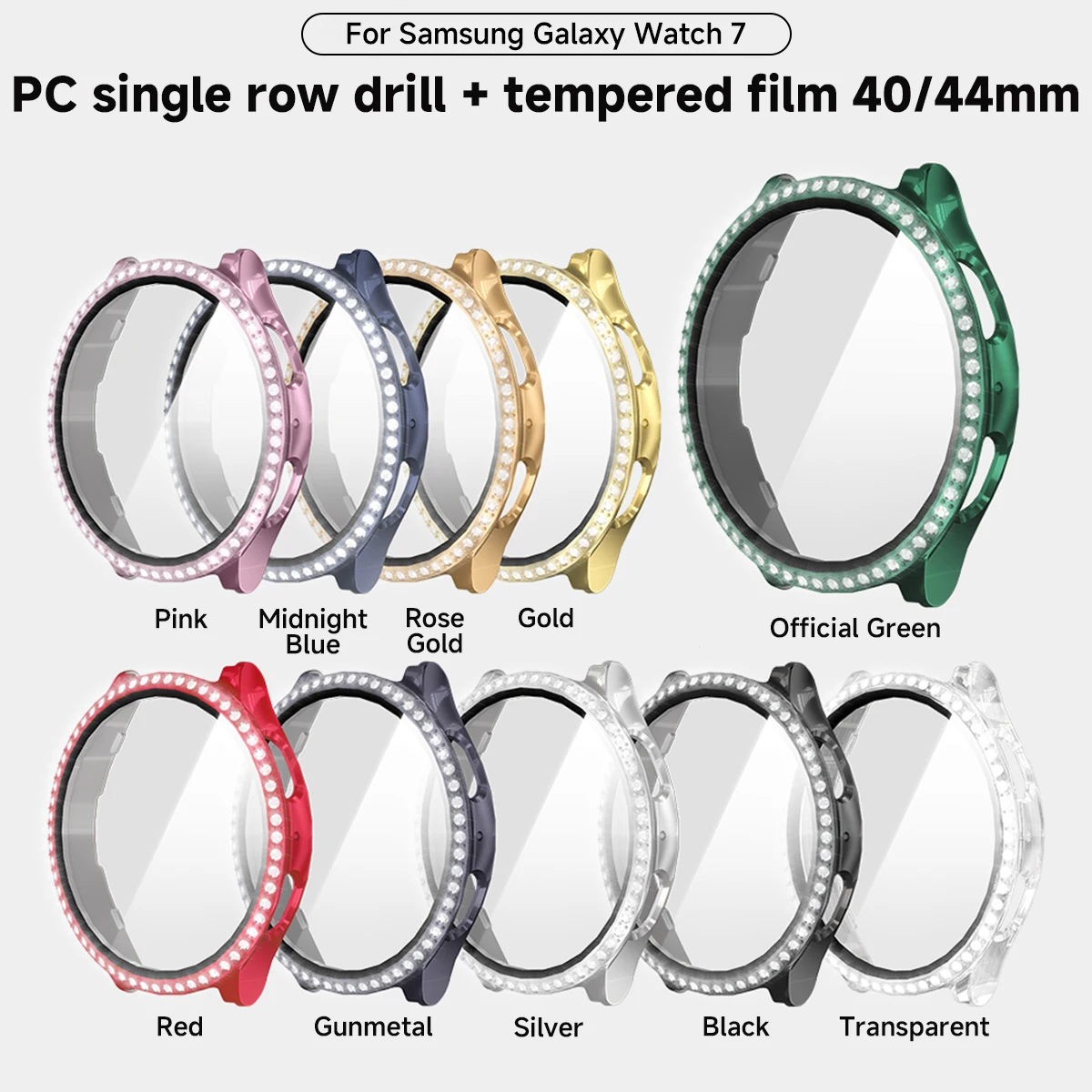 Diamond Bling Case for Samsung Galaxy Watch 7 40mm 44mm Fashion Crystal Protective Bumper Watch 7FE 40mm 44mm Cover Accessories