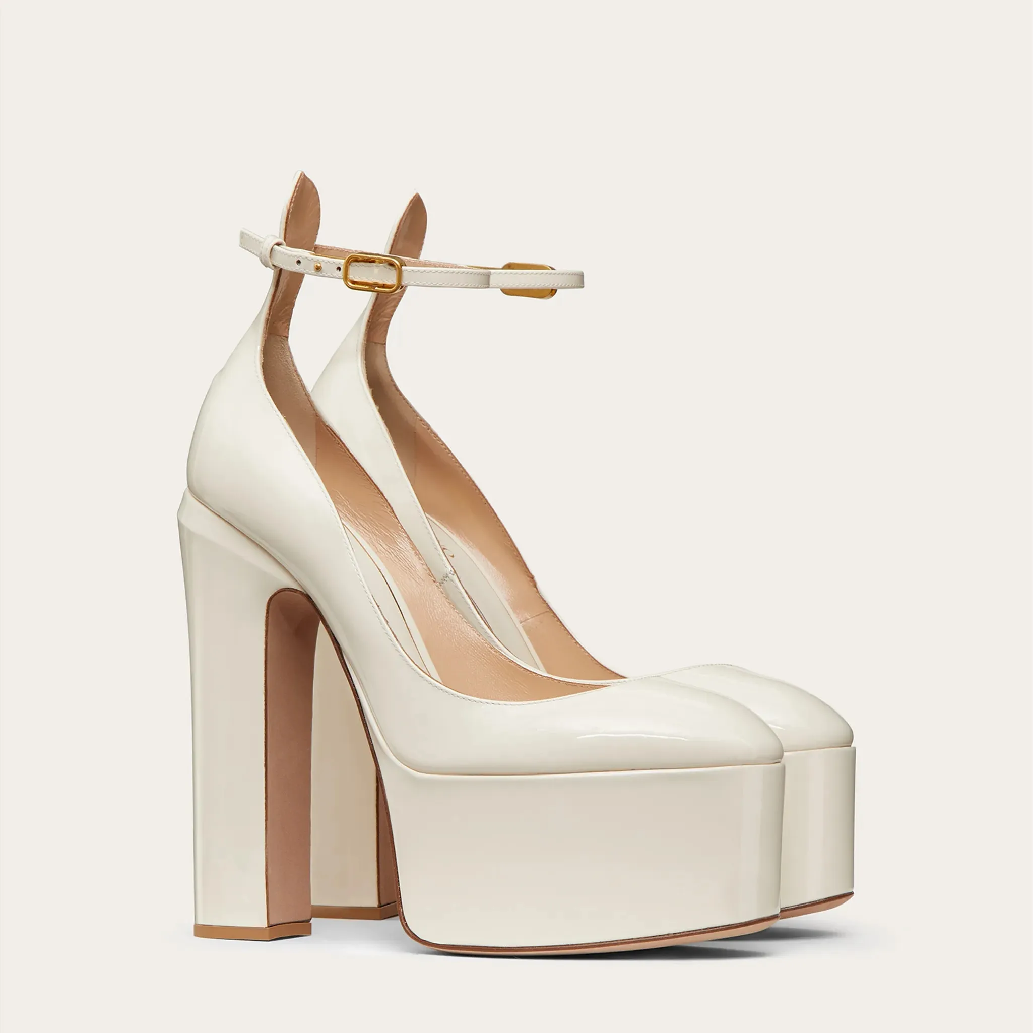 Spring and Summer New Coarse High Heels Women\'s Shoes Round Toe Thick Sole Party Wedding Plus Size Women\'s Single Shoes