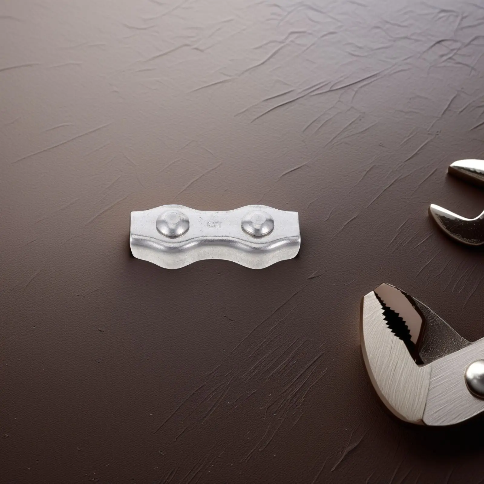 10 Buah Klip Kabel Konektor Pagar Listrik Penjepit Tali Kawat Baja Tahan Karat Ganda untuk Pagar Teralis Dupleks Pengikat Tali Logam