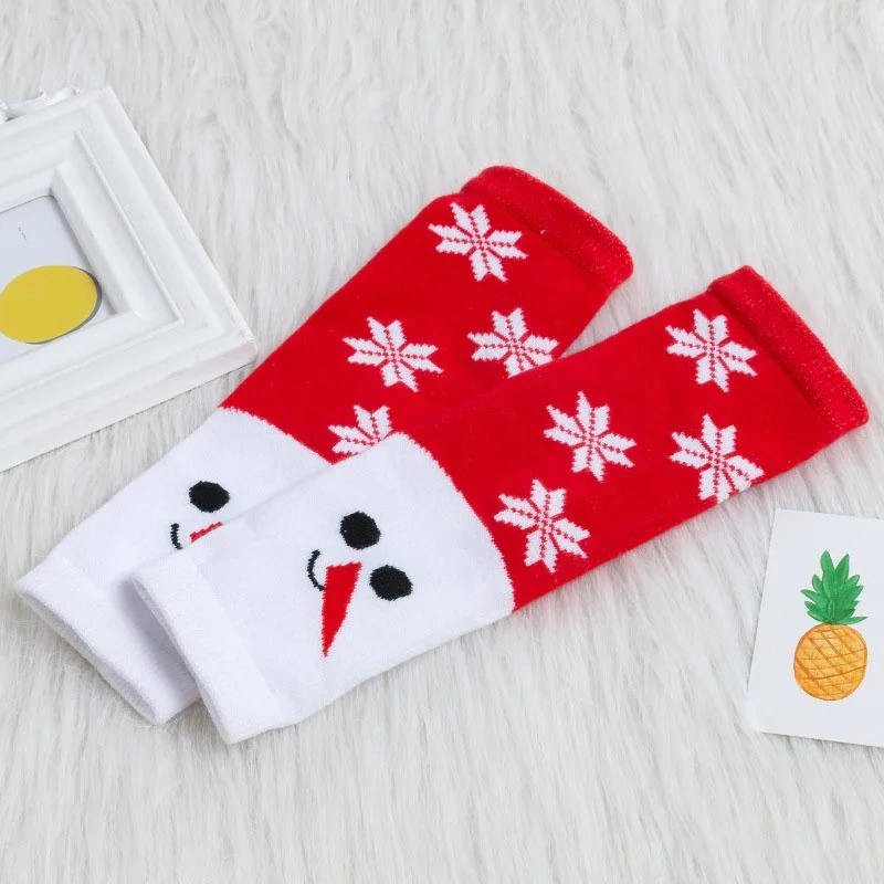 مدفئ الساق القطني الناعم للأطفال ، جوارب كرتون للكريسماس ، الرضع ، الأطفال الصغار ، الفتيات ، هدية الطفل