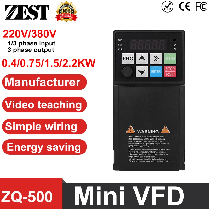

Мини VFD 220 В 380 В 0,4/0,75/1,5/2,2 кВт 1 фаза 220 В 3 фазы 380 В водяной насос управление скоростью двигателя регулируемый контроллер частоты привод переменного тока