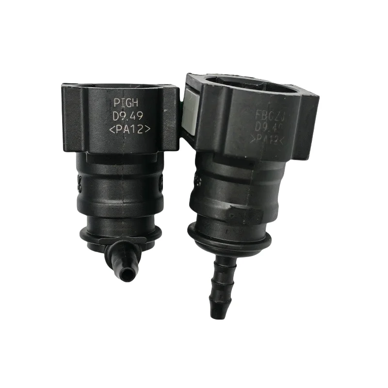 high quality 9.49mm ID3 SAE 3/8 Fuel pipe plastic QUICK fittings double clip Fuel line connector for VW Volkswagen 2pcs a lot