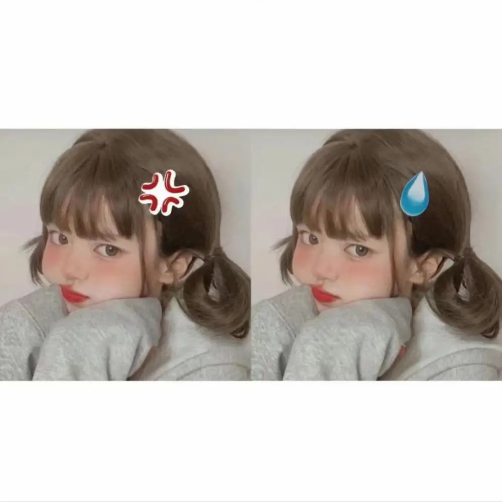 2/4/6PCS Cute Spoof Hair Clips Sweating Hairpin Water Droplets Bangs Clip Side Bangs Fix Fringe Barrette Makeup Tools Fashion