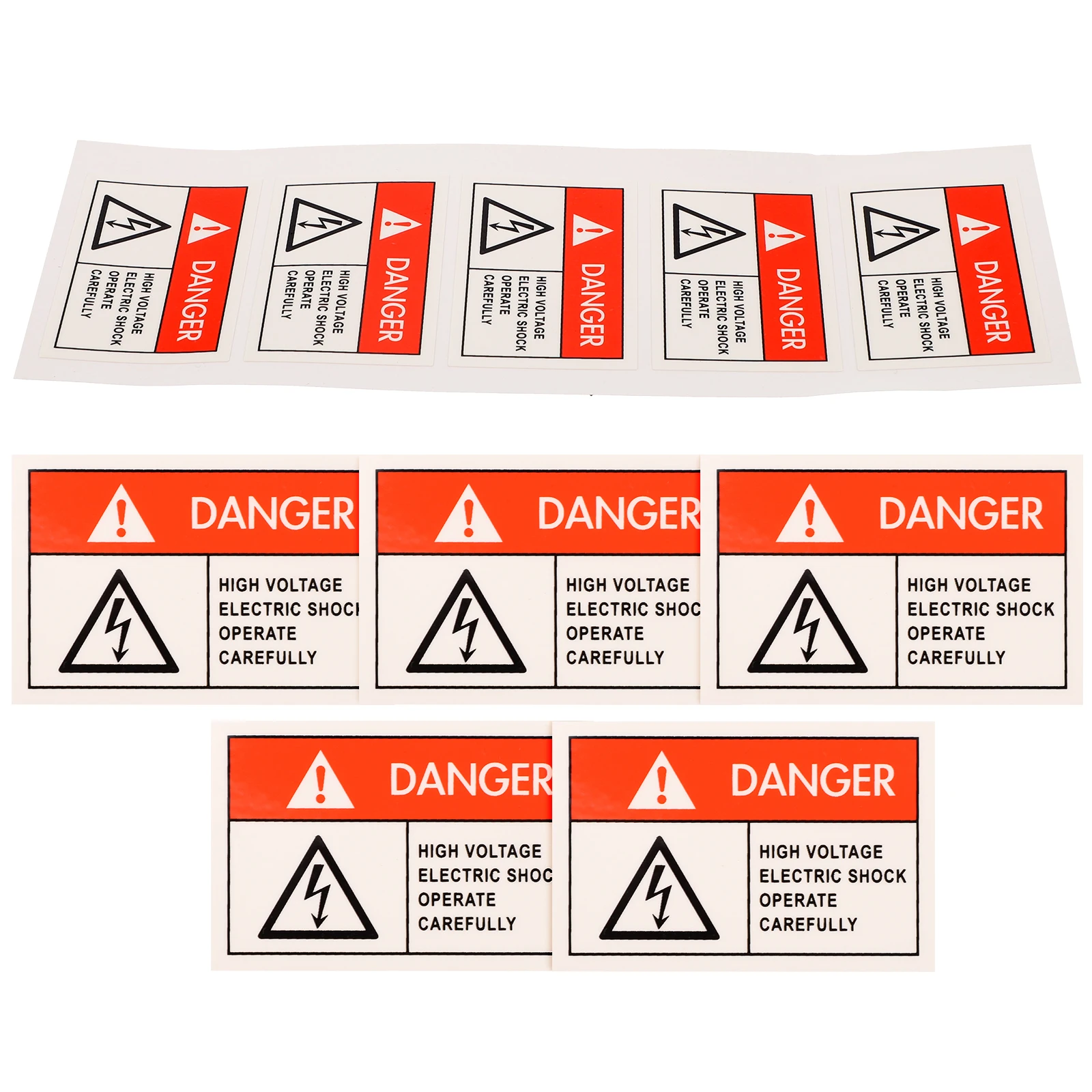 10pcs Warning Stickers Adhesive Backside Safety Sign Clear Large Text Red Fragile Handle Care Decal Sticking Roll For Office