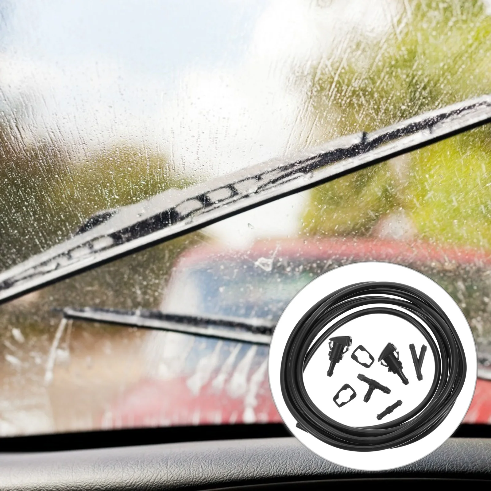 Kit de reparación de manguera limpiaparabrisas, boquilla de pulverización para coche, conectores de manguera, fácil de instalar, limpieza rápida, boquilla de pulverización para parabrisas, 6 uds.