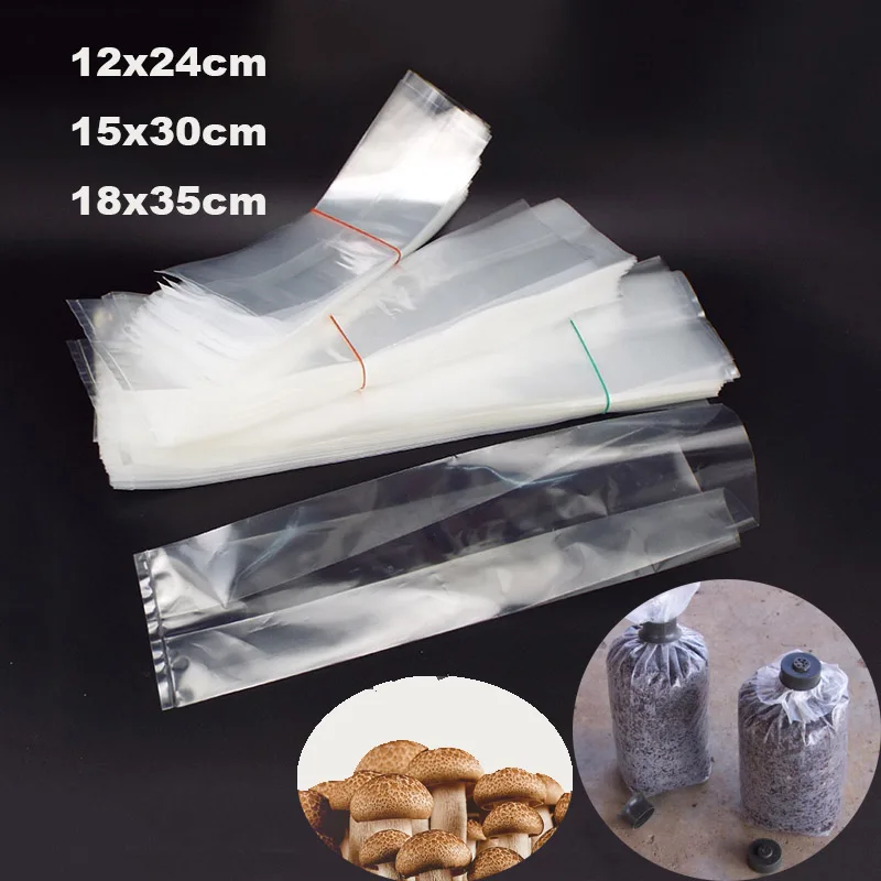 Mushroom Spawn Grow Bag Substrate High Temp Pre Sealable Garden Supplies Growing Planting PVC Bags Tool