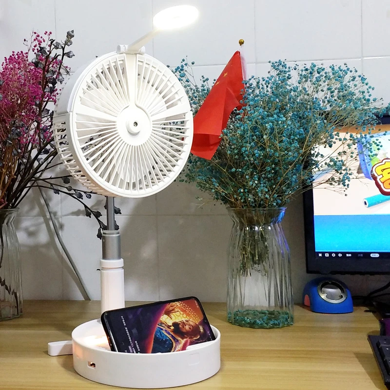 Silent Portable Fan Desktop Fan Home Office Outdoor Fan Rechargeable Low Noise Cooling Fan Telescopic Fan