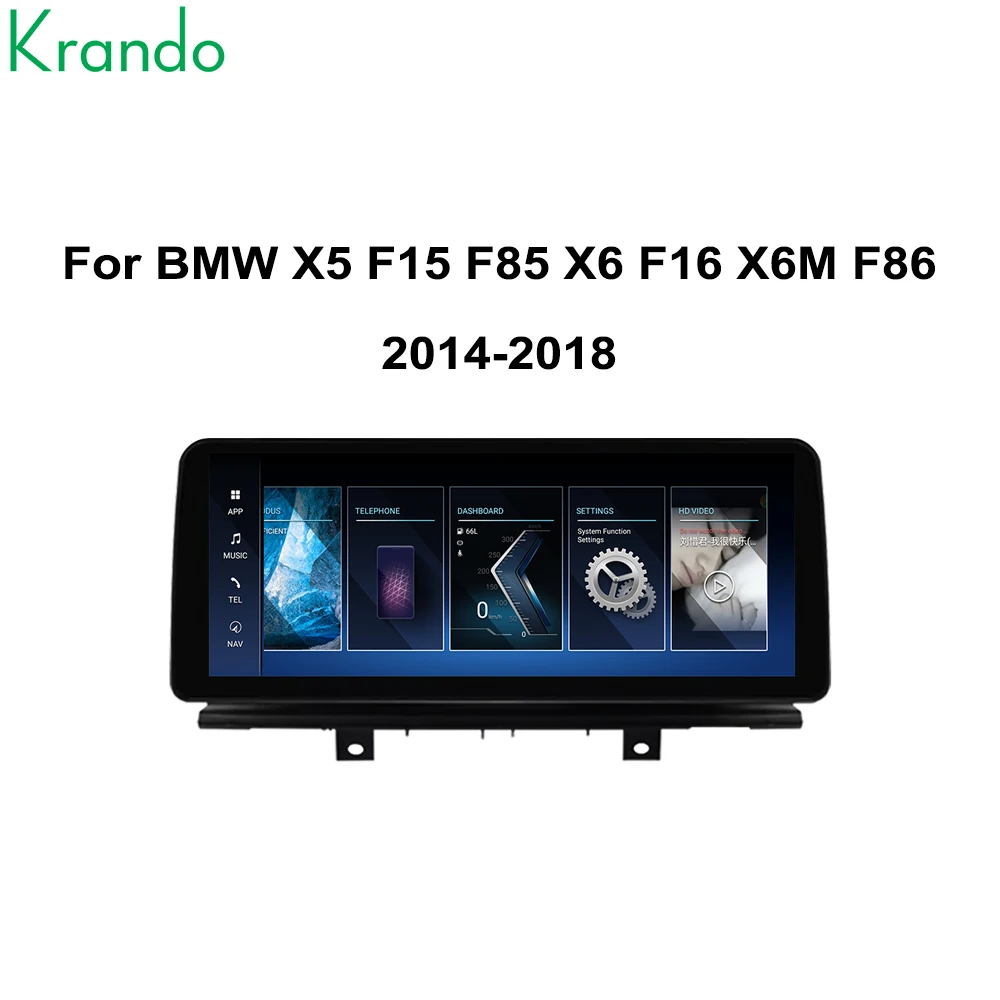 Krando 10.25'' Android Car Multimedia for BMW X5 F15 F85 X6 F16 X6M F86 201Autoradio Wireless Carplay Navi GPS IPS Screen