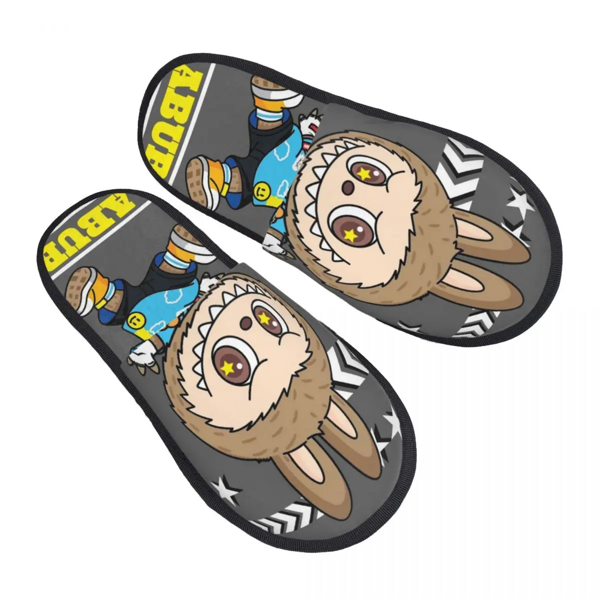 

Custom Labubues Anime Memory Foam Slippers Women Comfy Warm House Slippers