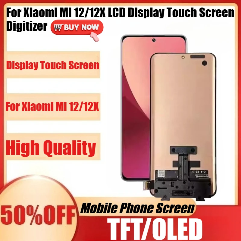 New TFT/OLED for Xiaomi Mi 12/12X LCD Display Touch Screen Digitizer for Xiaomi 12 12X Display Touch Screen