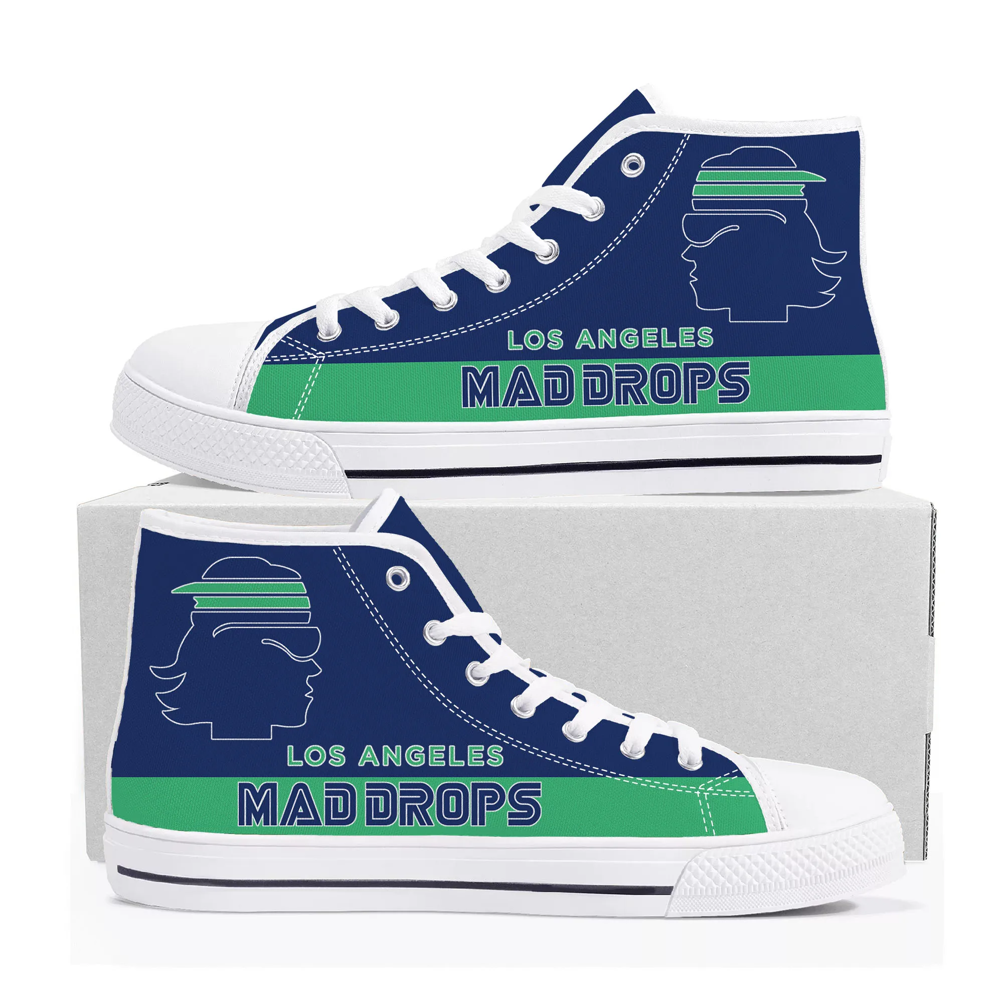 LOS ANGELES MAD DROPS pickleball High Top Sneakers Mens Womens Teenager Canvas High Quality Sneaker Casual Custom Made Shoes DIY